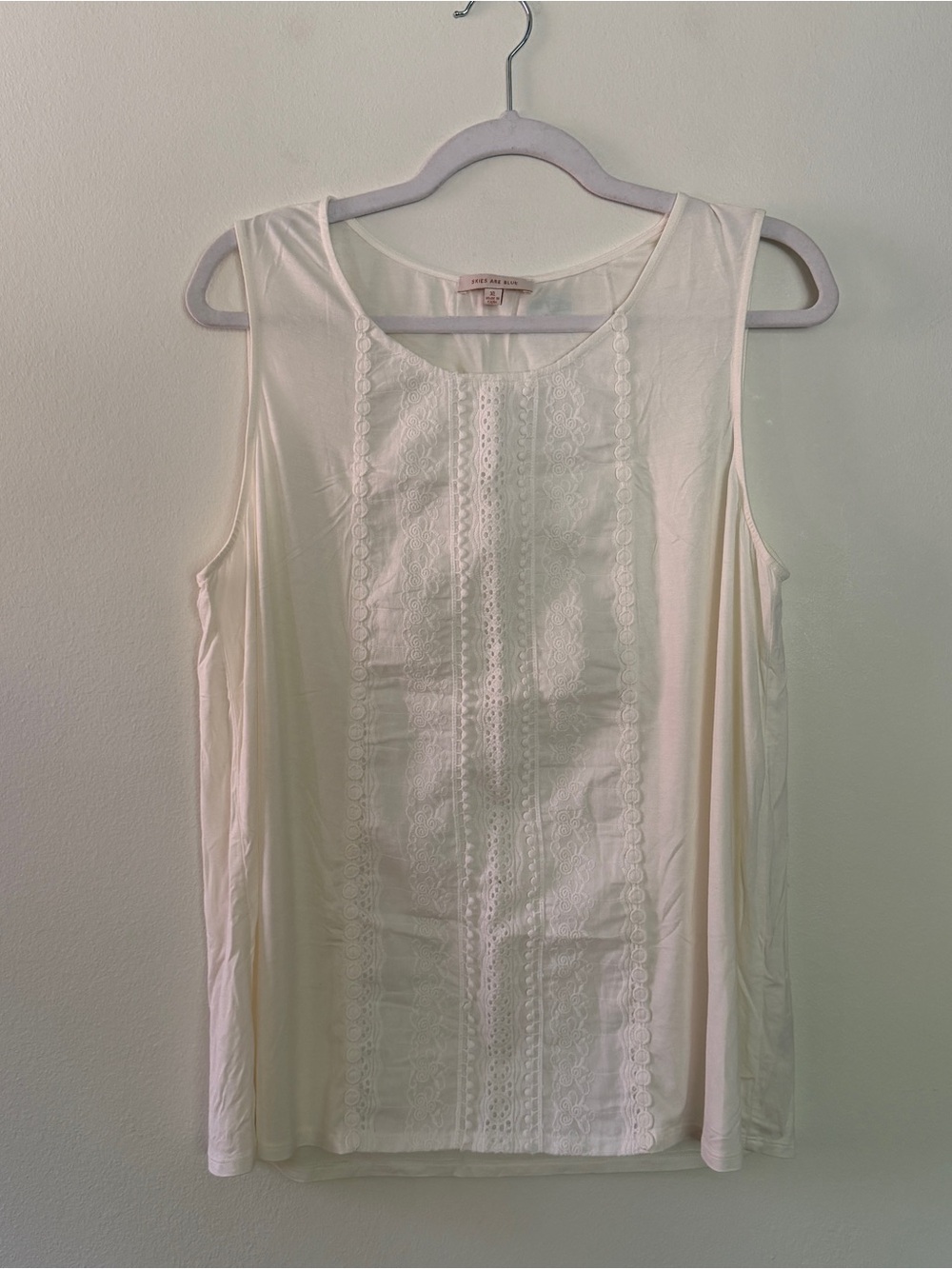 Skies Are Blue | Airika Woven Lave Front Knit Top | NWT